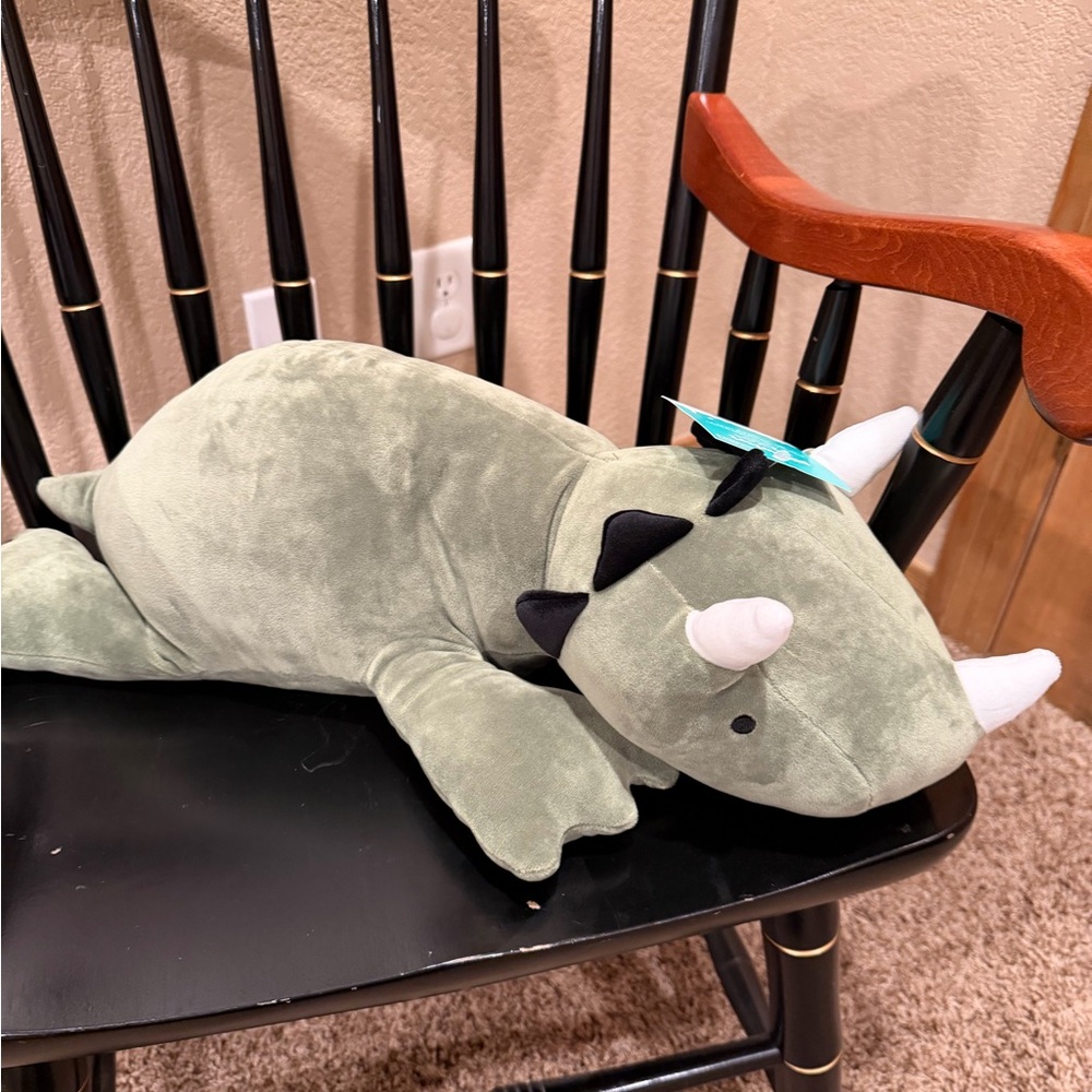 NWT Dinosaur Weighted Plush Kids' Throw Pillow Green - Pillowfort™ - Picture 6 of 9